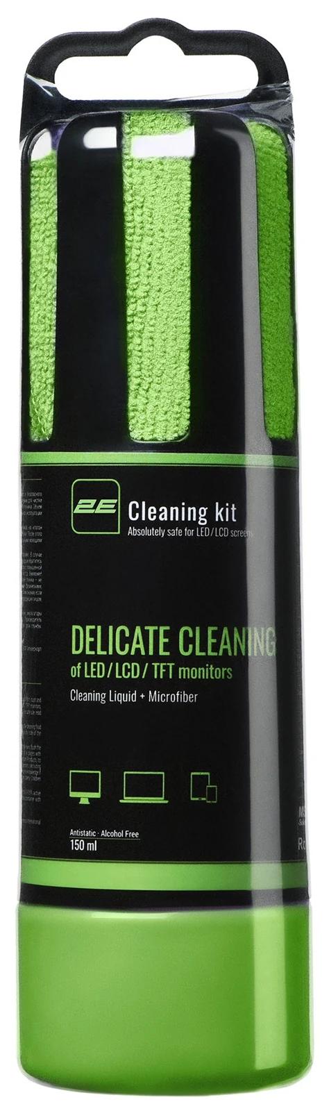 Набор для чистки экрана 2E Cleaning Kit 150 ml + 20 cm (Green) — фото 3