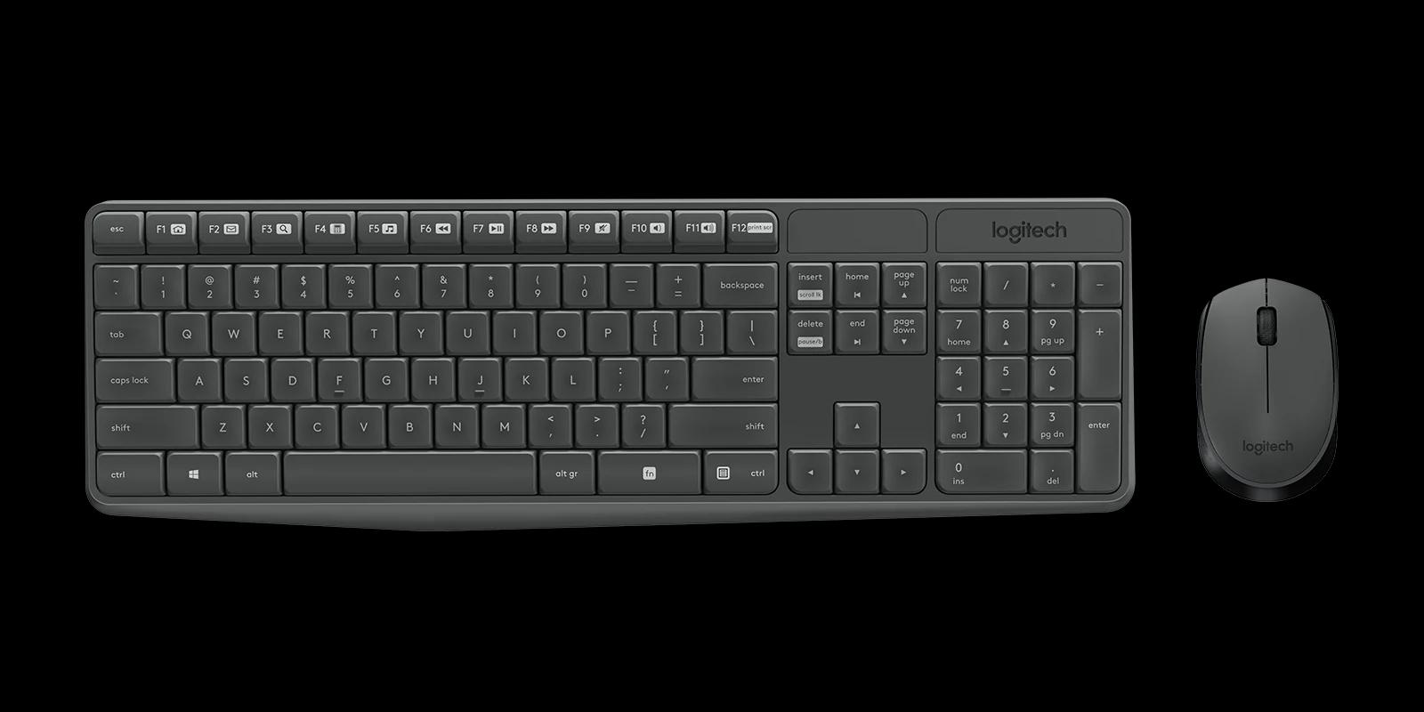 Logitech MK235 Wireless Keyboard and Mouse Combo (Grey) — 1-rasm
