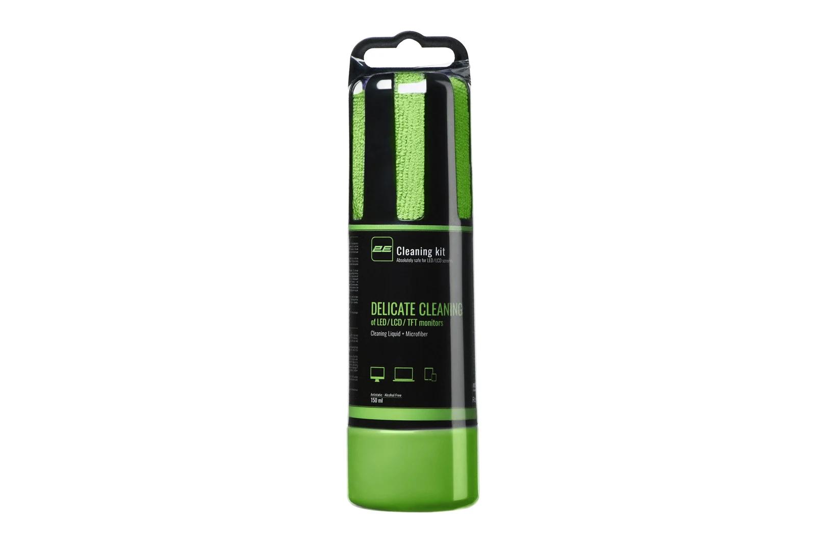 Набор для чистки экрана 2E Cleaning Kit 150 ml + 20 cm (Green) — фото 1