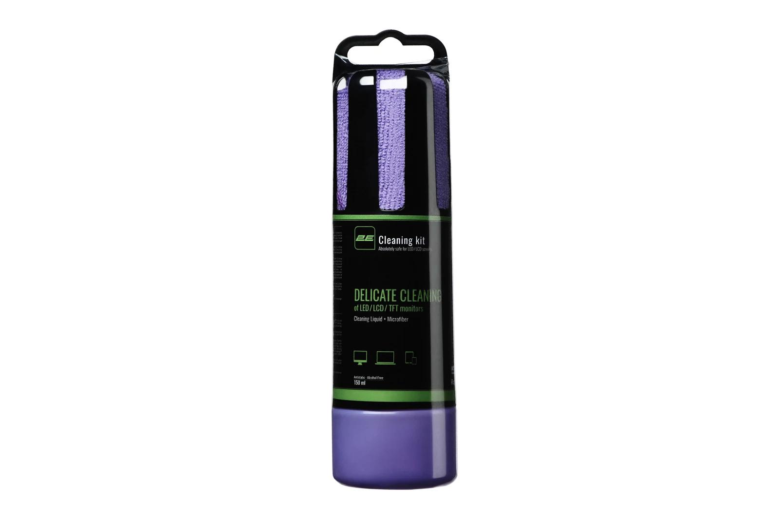 Набор для чистки экрана 2E Cleaning Kit 150 ml + 20 cm (Violet) — фото 1