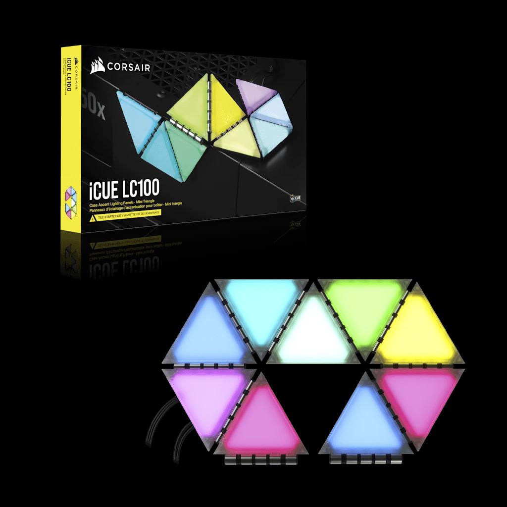 Комплект подсветки CORSAIR iCUE LC100 Mini Triangle 9x Tile Starter Kit — фото 5